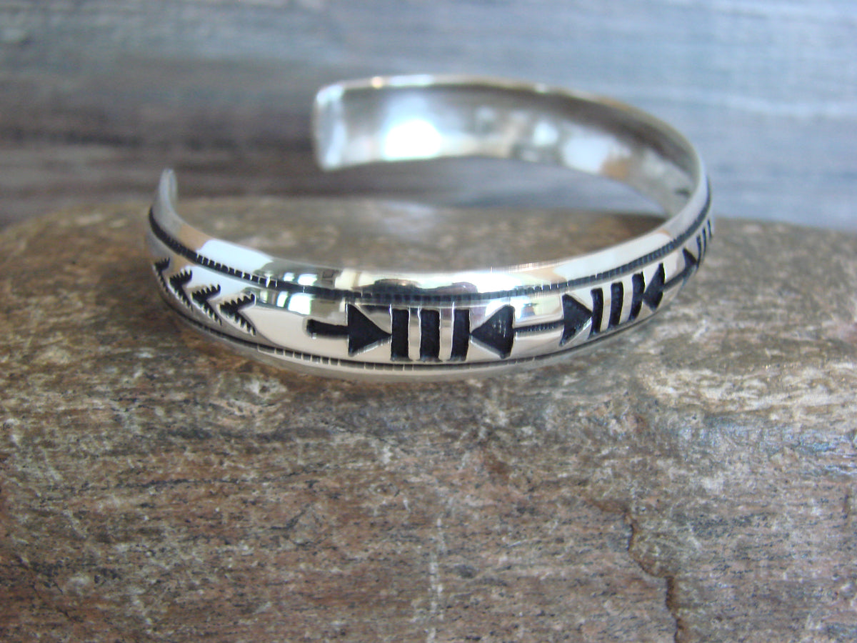 Native American Sterling Silver Petroglyph Bracelet by Singer