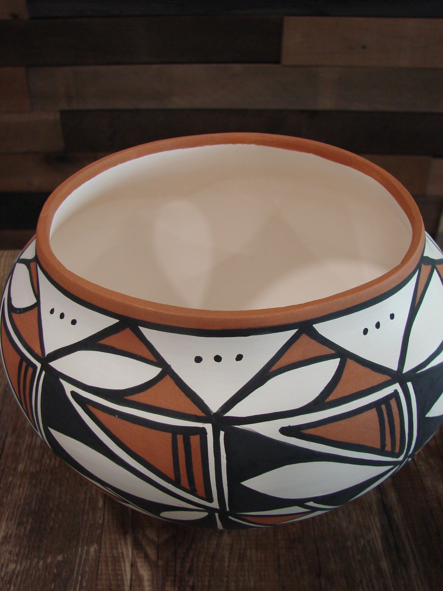 Native American Fine Line Laguna Hand Painted Pottery by Davis