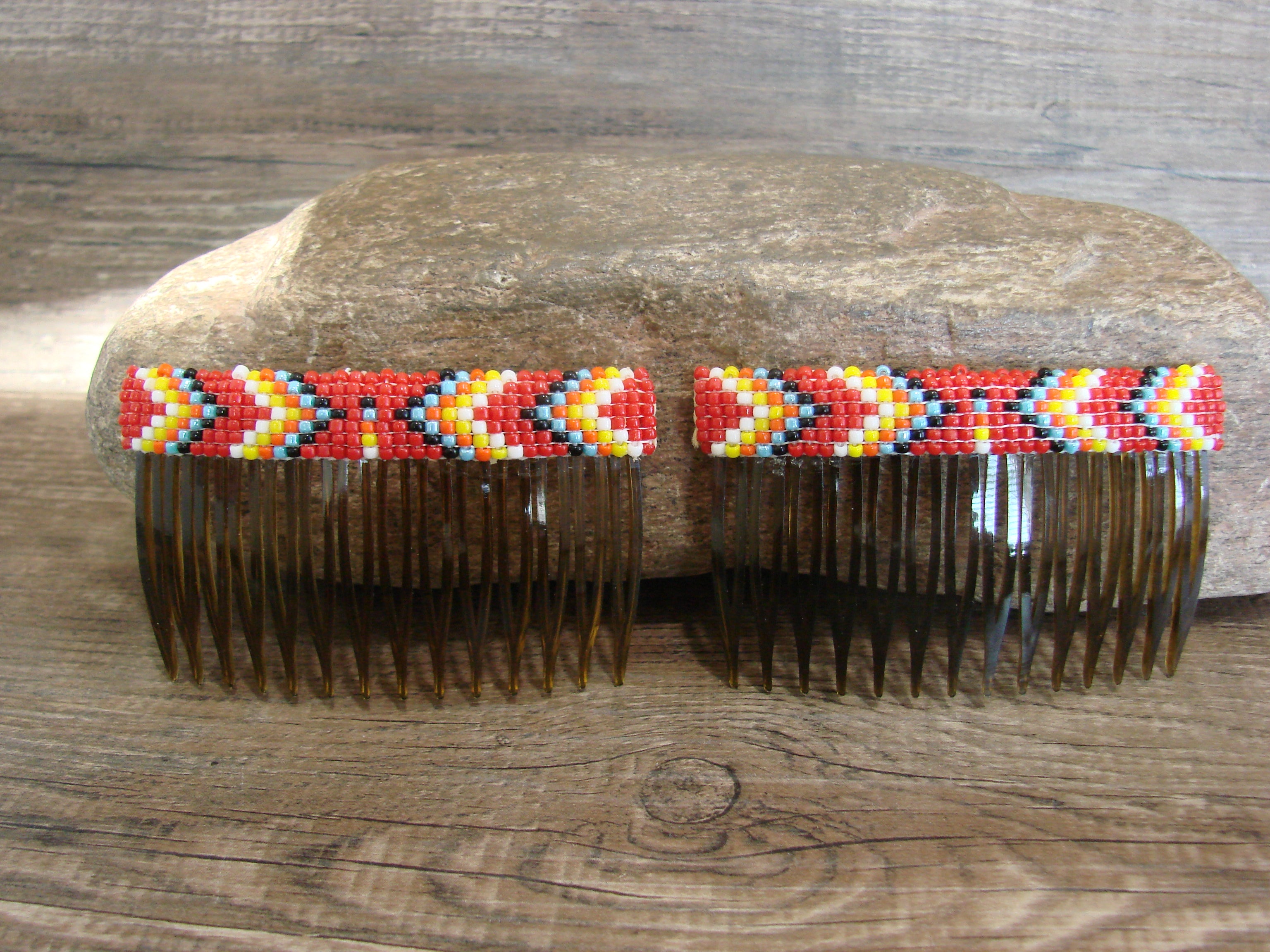 Native American Hand Beaded Hair Comb Set by Cleveland– NTNM