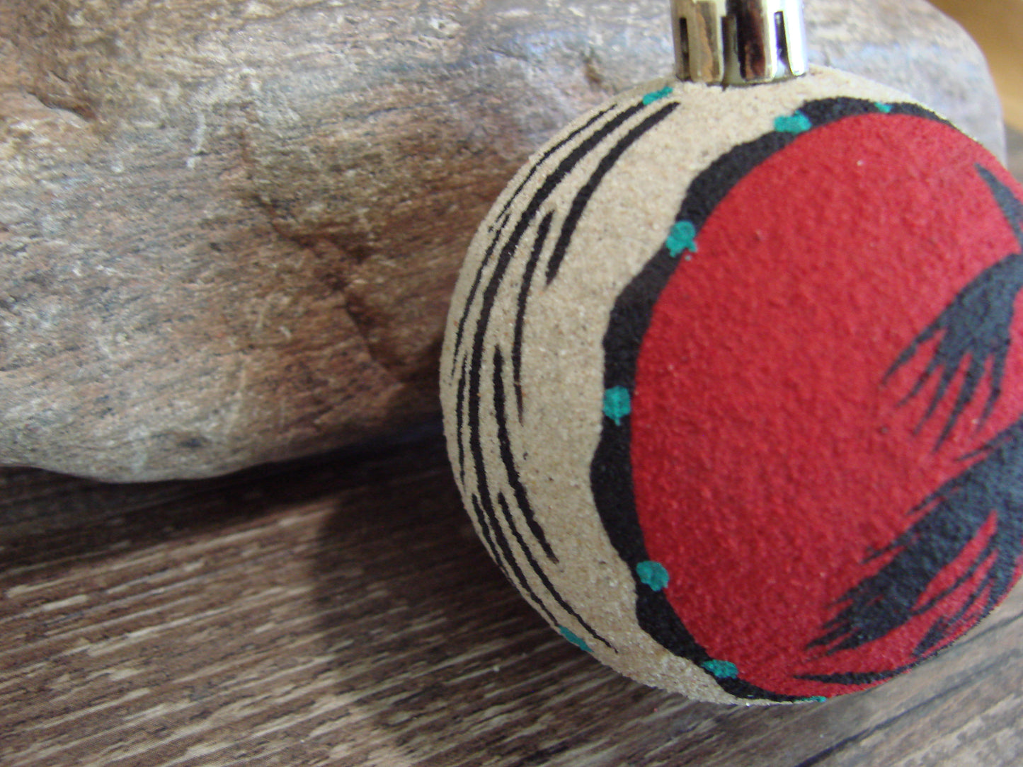 Native American Navajo Indian Sand Painted Ornament - MH