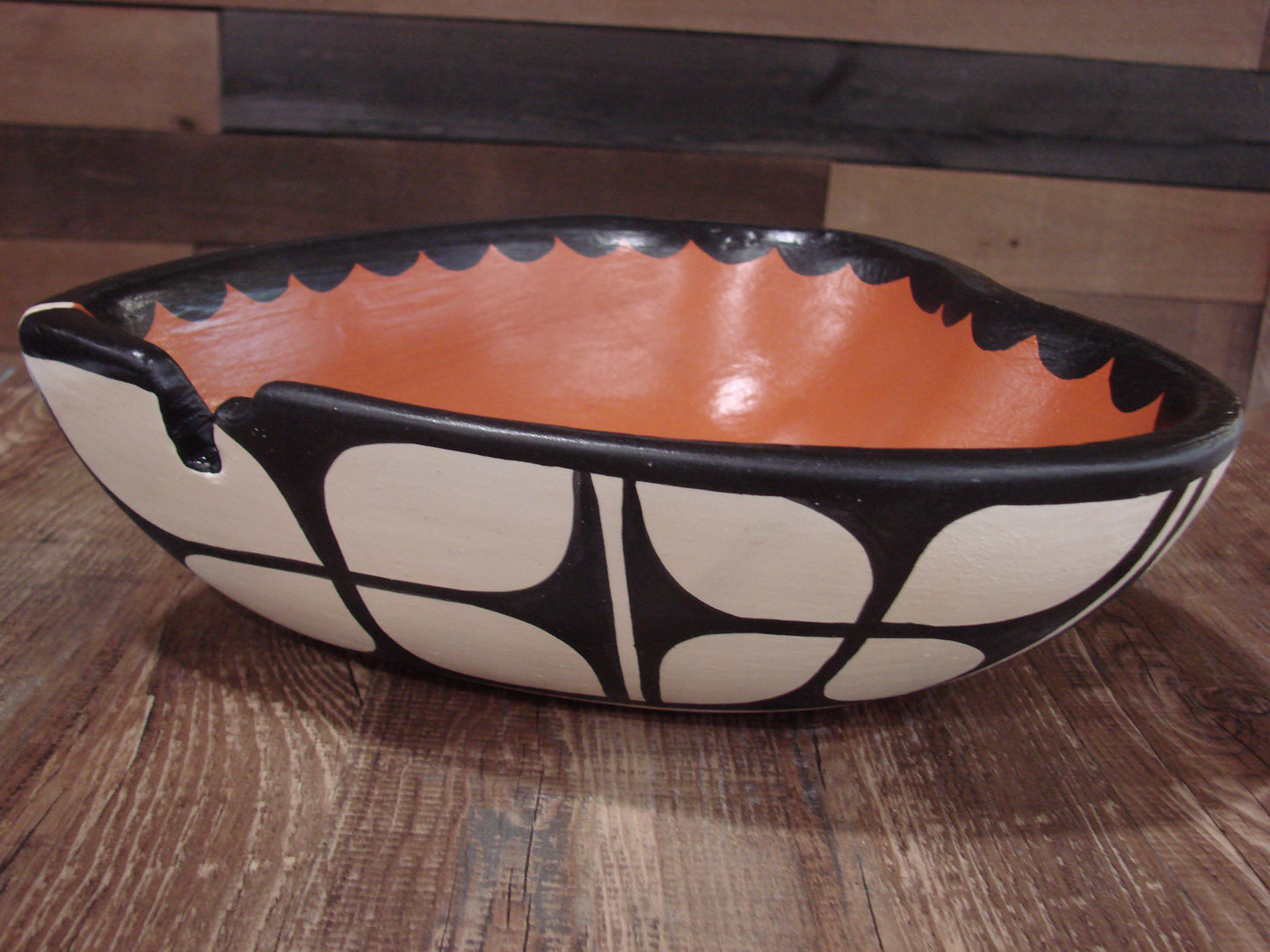 Native American Santo Domingo Kewa Heart Handmade Clay Pottery by R & B