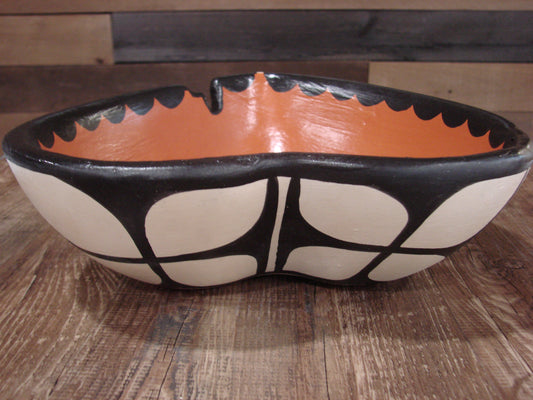 Native American Santo Domingo Kewa Heart Handmade Clay Pottery by R & B