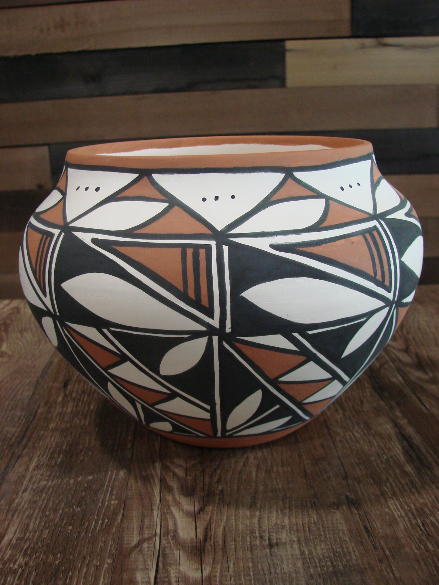 Native American Fine Line Laguna Hand Painted Pottery by Davis