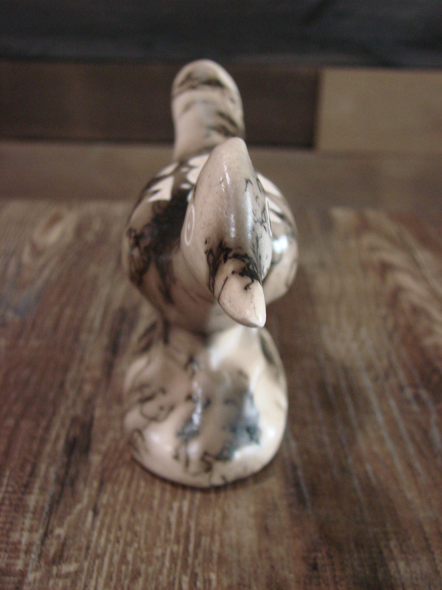 Native American Pottery Horse Hair Road Runner Sculpture by Vail