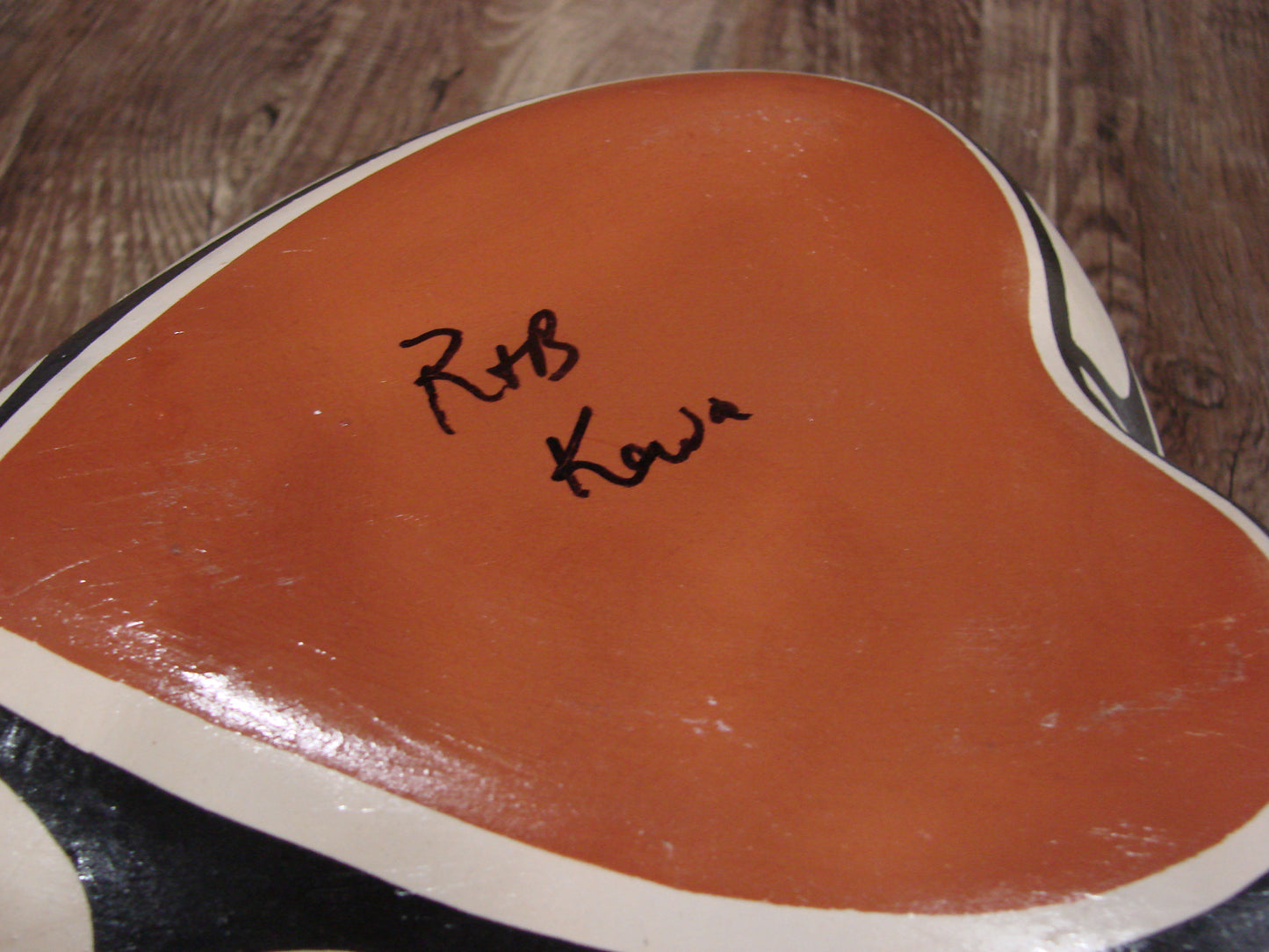 Native American Santo Domingo Kewa Heart Handmade Clay Pottery by R & B