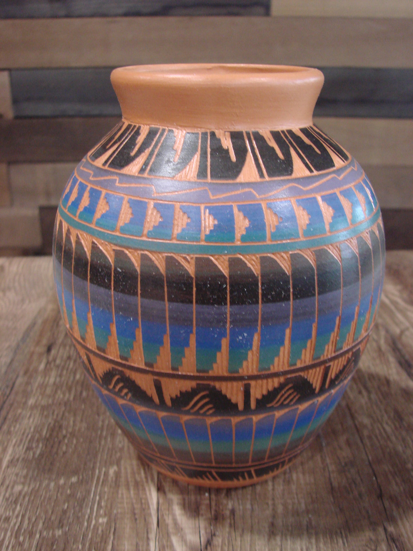 Native American Hand Etched & Hand Painted Pottery - Gilmore