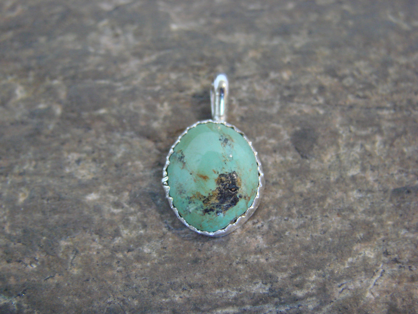 Native American Sterling Silver & Turquoise Pendant - Yazzie
