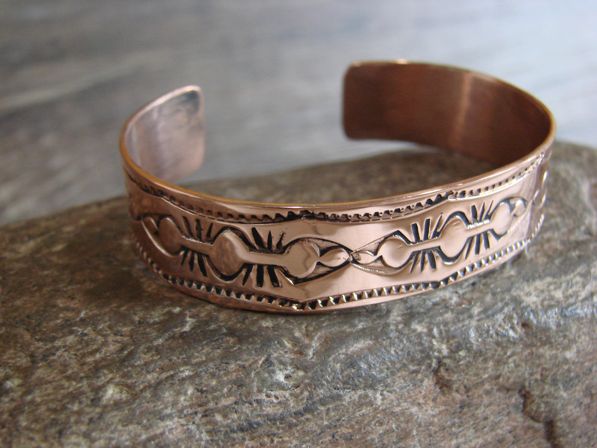 Native American Navajo Copper Bracelet by Elaine Tahe