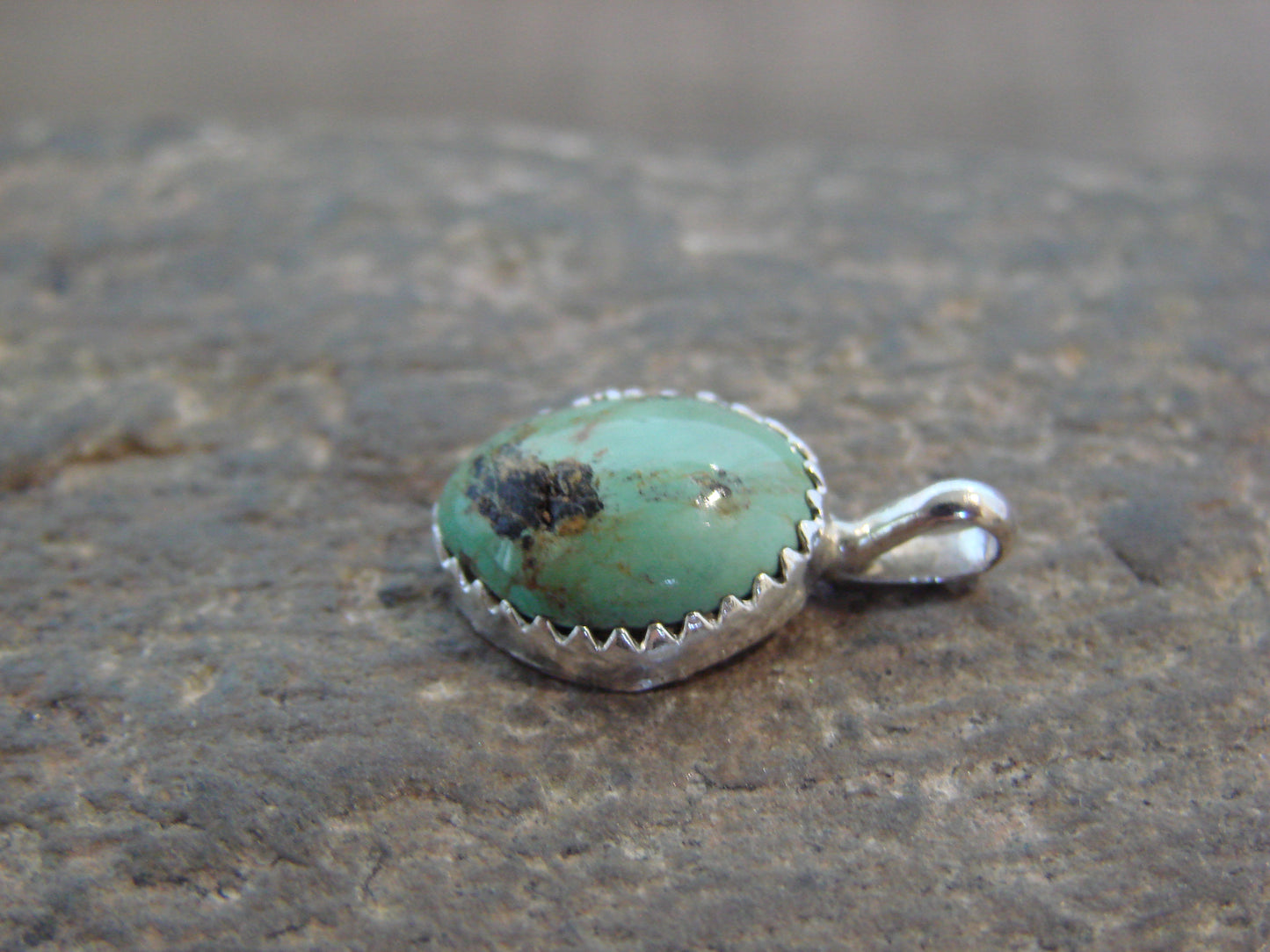 Native American Sterling Silver & Turquoise Pendant - Yazzie