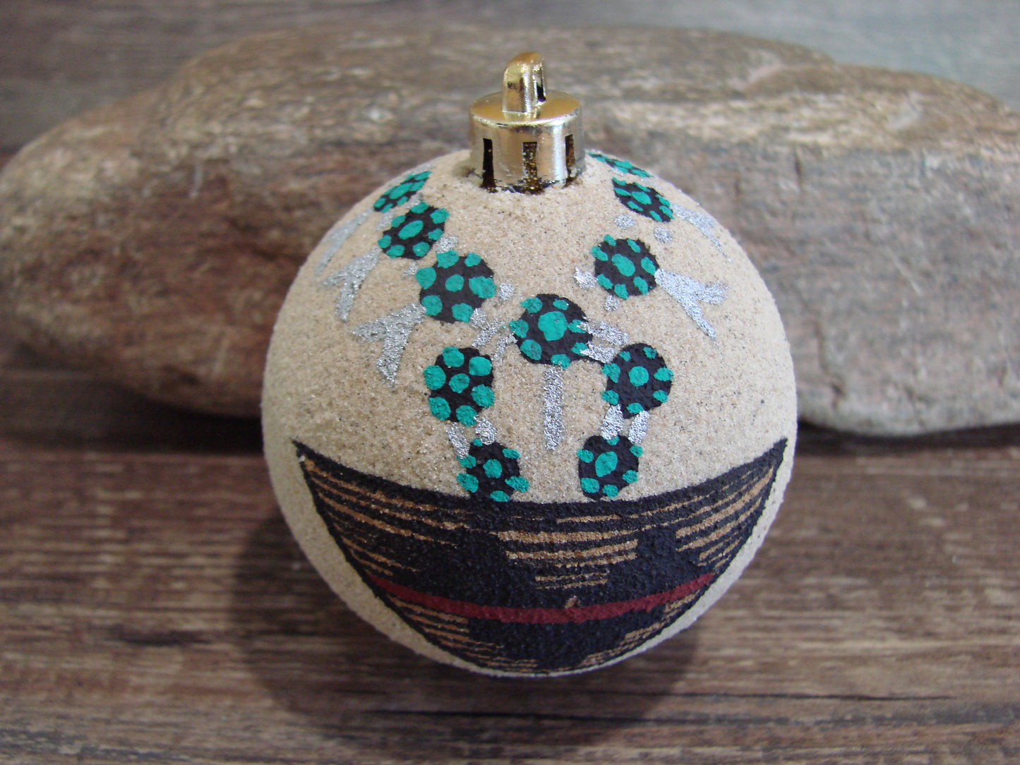 Native American Navajo Indian Sand Painted Ornament - MH