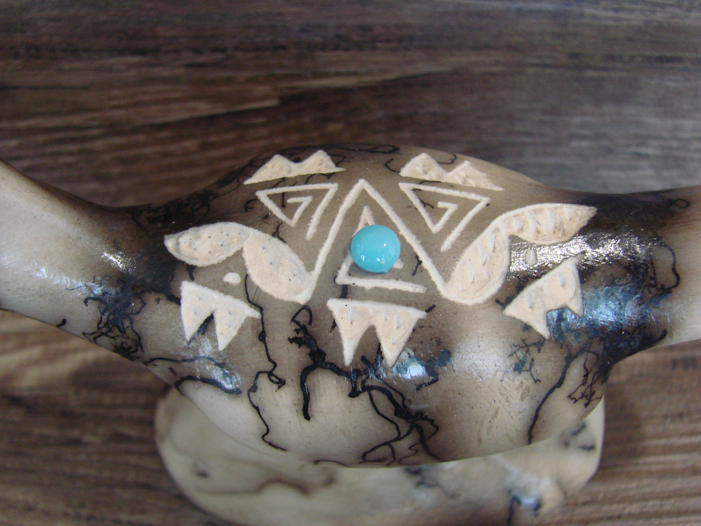 Native American Pottery Horse Hair Road Runner Sculpture by Vail