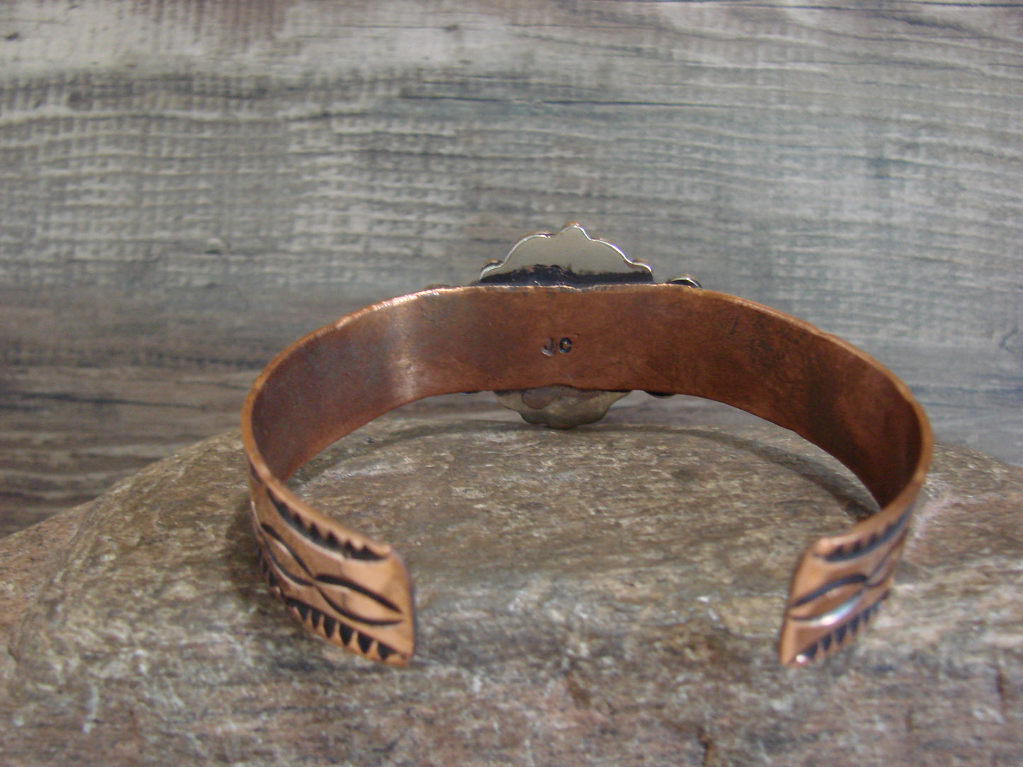 Native American Copper & Turquoise Bracelet by Cleveland