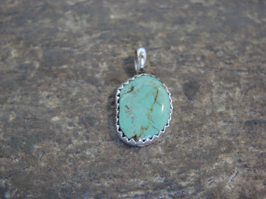 Native American Sterling Silver & Turquoise Pendant - Yazzie