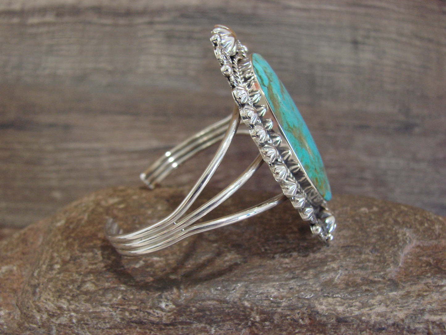 Native American Sterling Silver & Turquoise Bracelet - Cayaditto