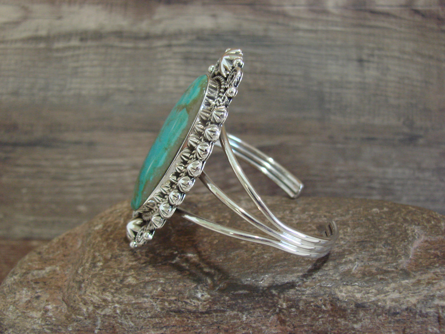 Native American Sterling Silver & Turquoise Bracelet - Cayaditto