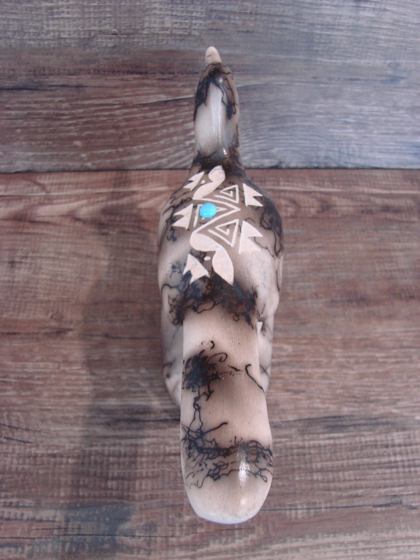 Native American Pottery Horse Hair Road Runner Sculpture by Vail