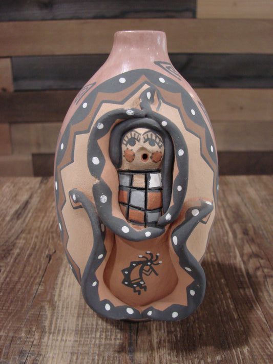 Native American Jemez Pueblo Handmade Clay Corn Maiden Pottery by Fragua