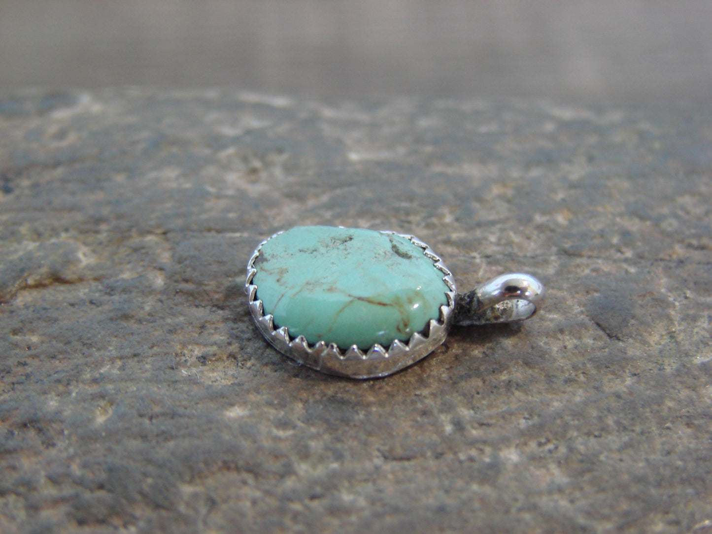 Native American Sterling Silver & Turquoise Pendant - Yazzie