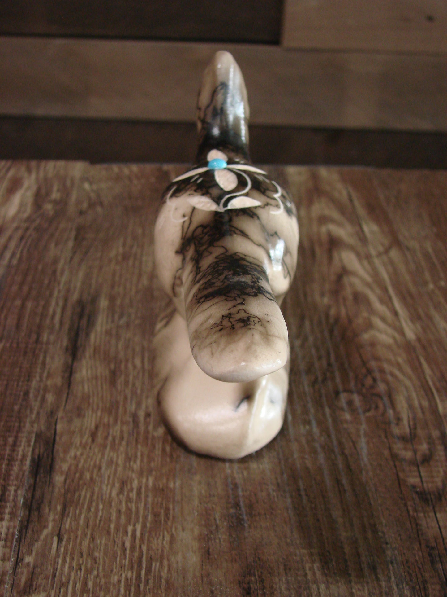 Native American Pottery Horse Hair Road Runner Sculpture by Vail