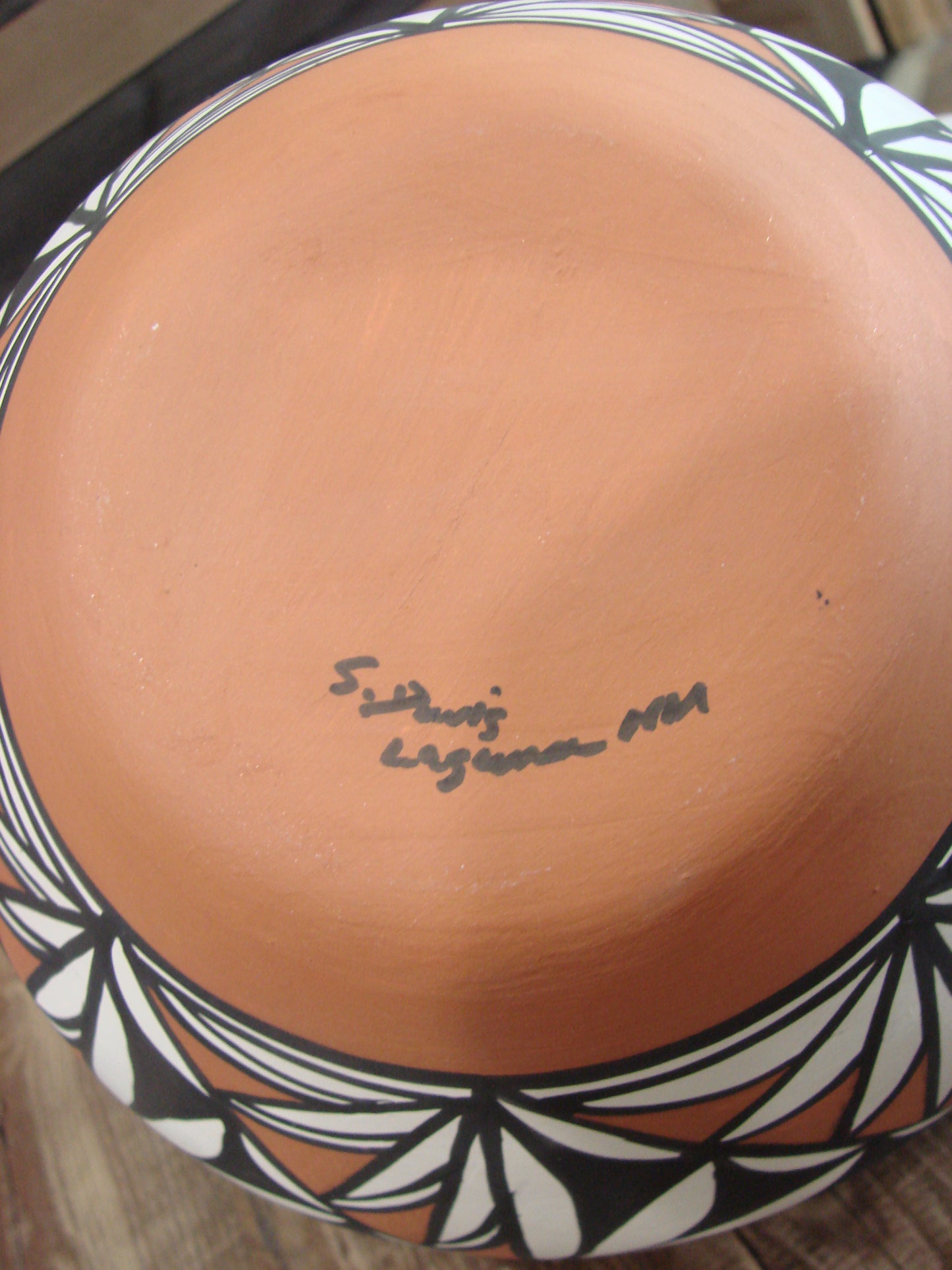 Native American Fine Line Laguna Hand Painted Pottery by Davis