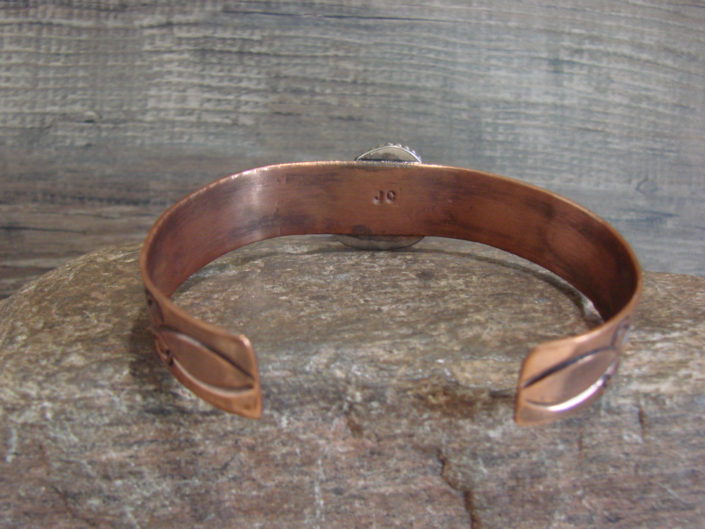 Native American Copper & Turquoise Bracelet by Cleveland