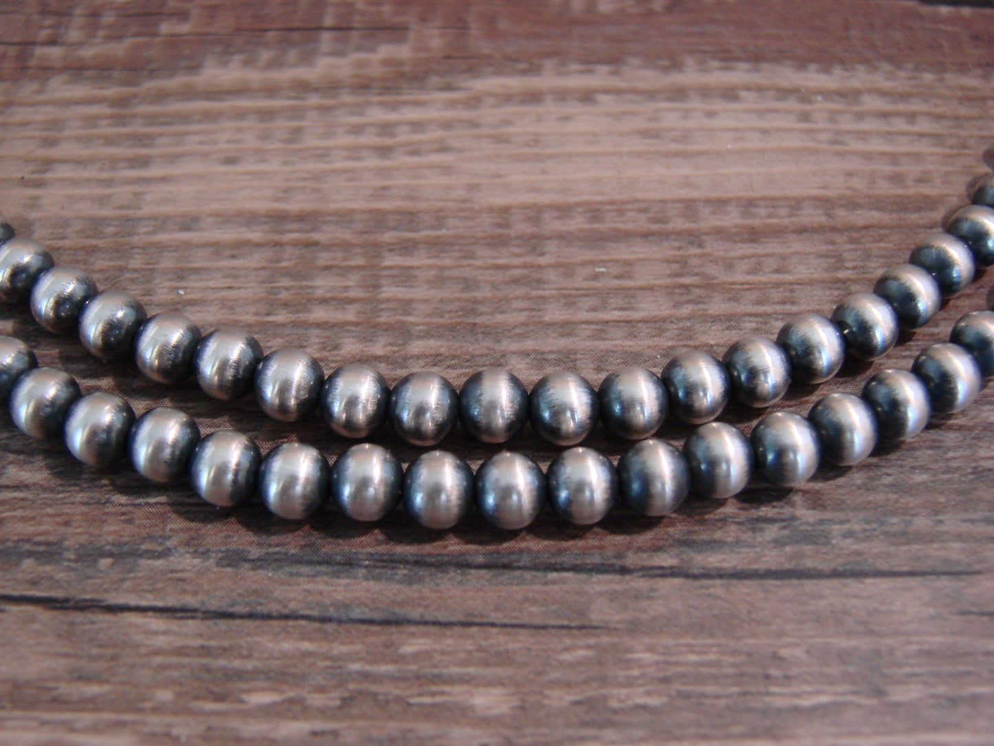 Native American Sterling Silver 36" Navajo Pearl Necklace by I. John