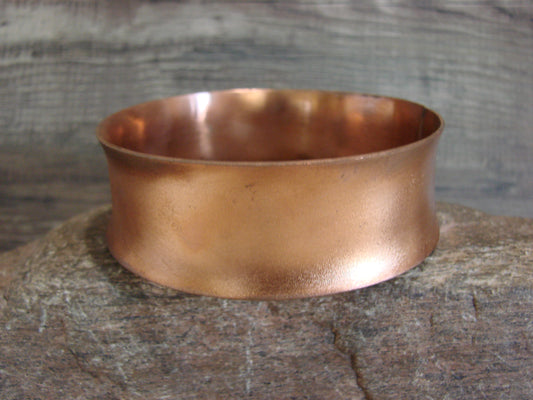 Native American 1" Copper Bangel Bracelet Signed Etsitty