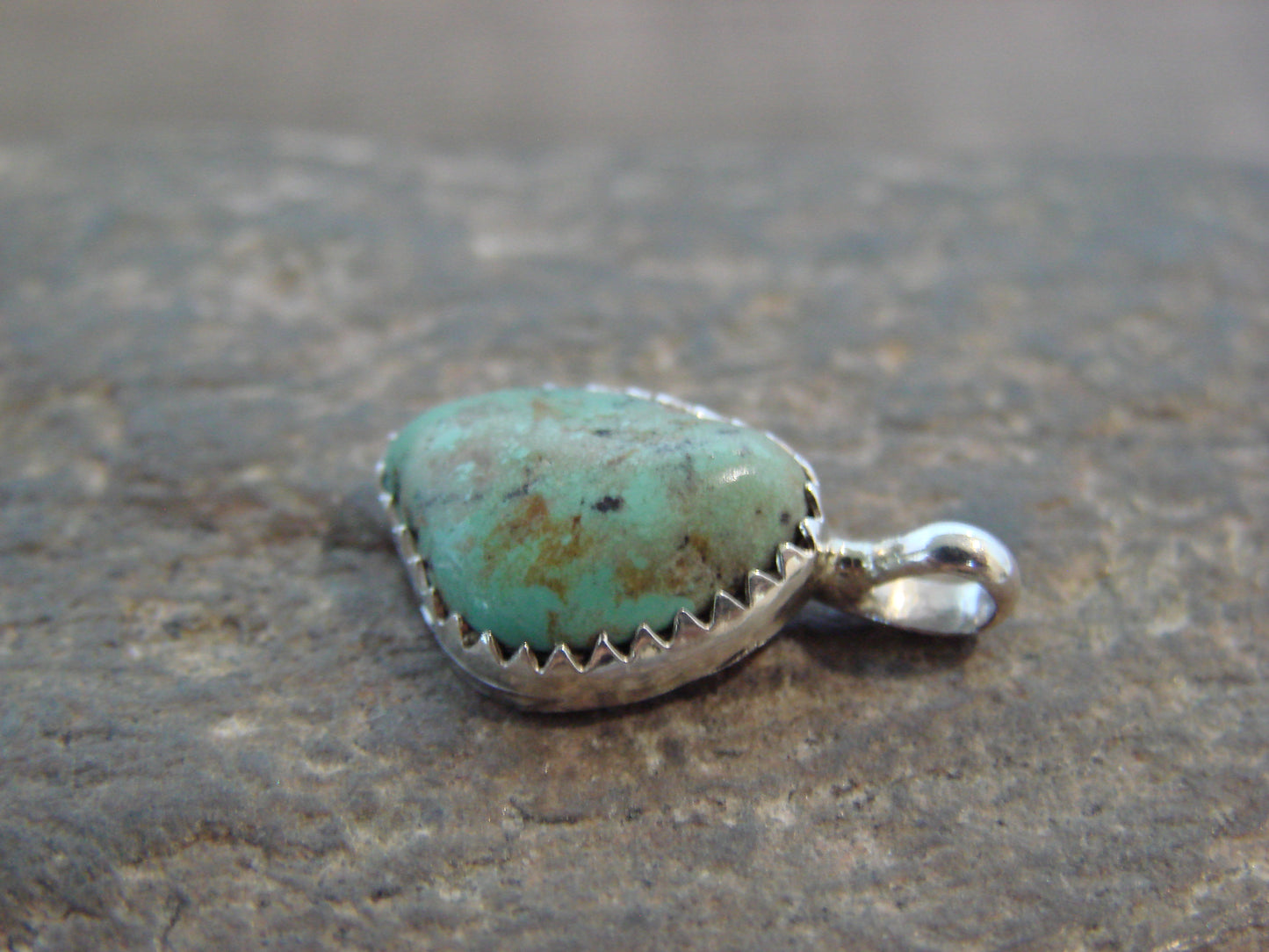 Native American Sterling Silver & Turquoise Pendant - Yazzie