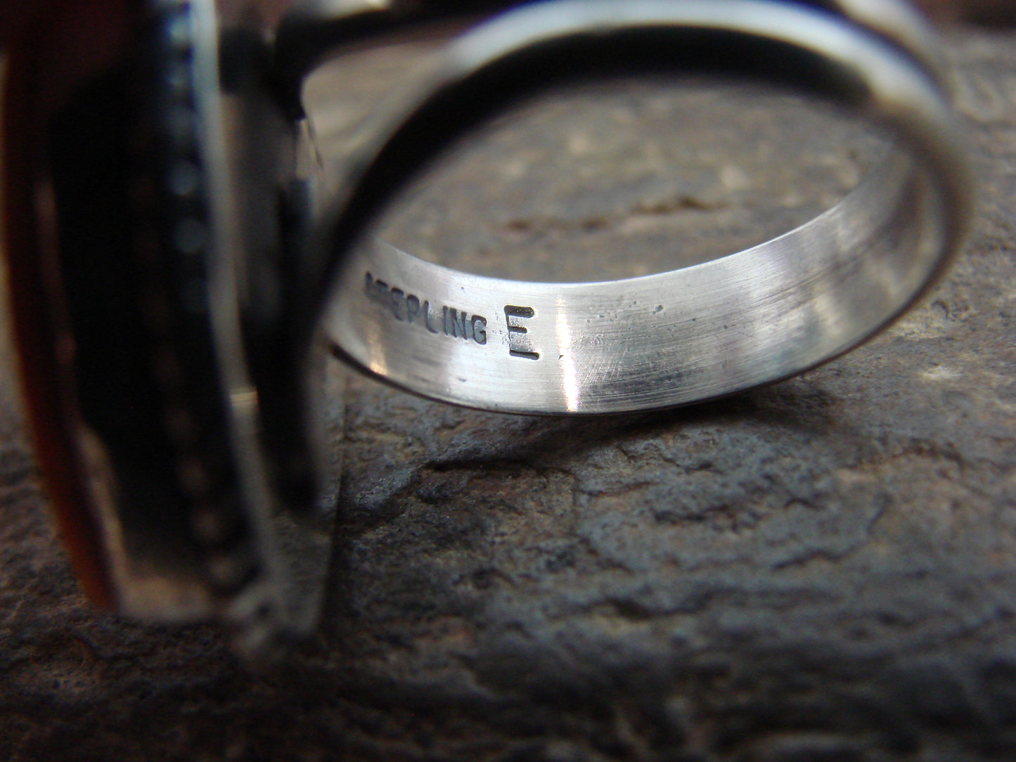 Adjustable Native American Sterling Silver & Spiny Oyster Heart Ring by Enditto