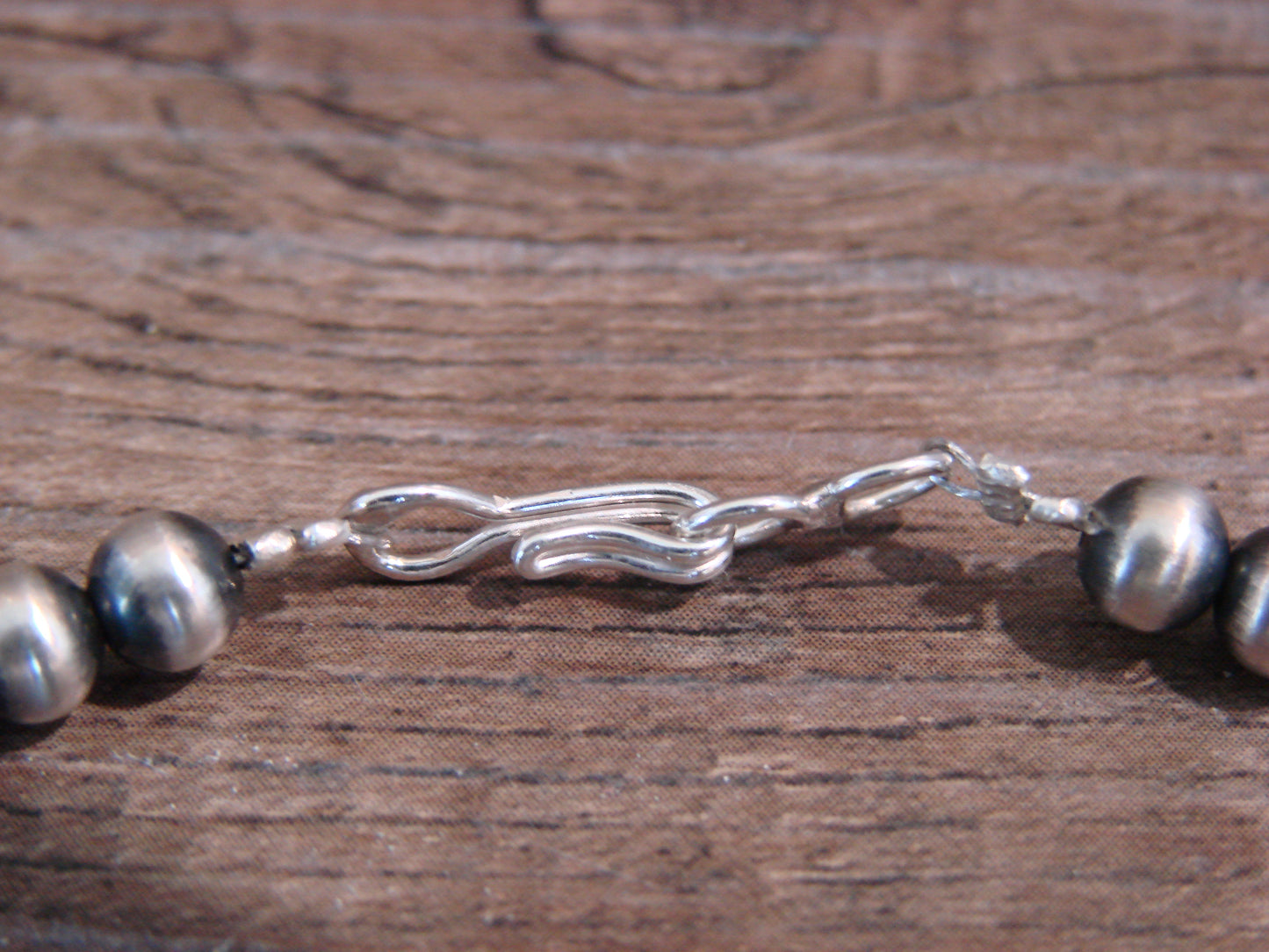 Native American Sterling Silver 36" Navajo Pearl Necklace by I. John