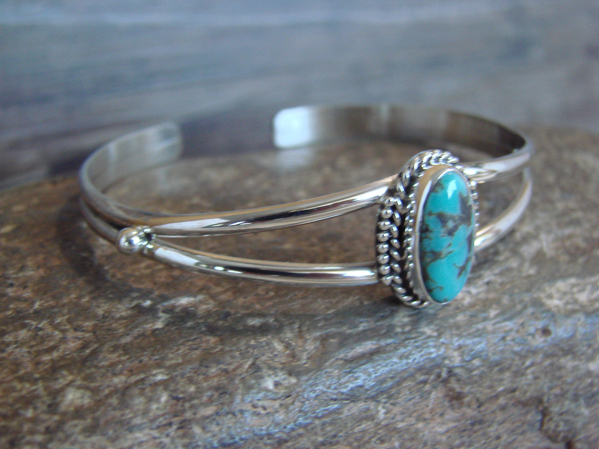 Native American Sterling Silver Turquoise Bracelet by Begay