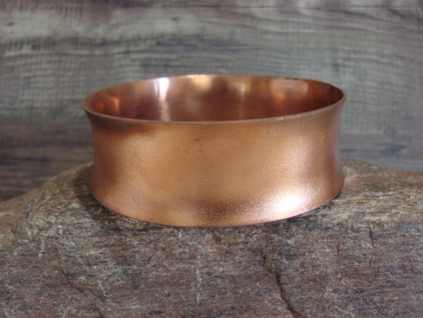 Native American 1" Copper Bangel Bracelet Signed Etsitty