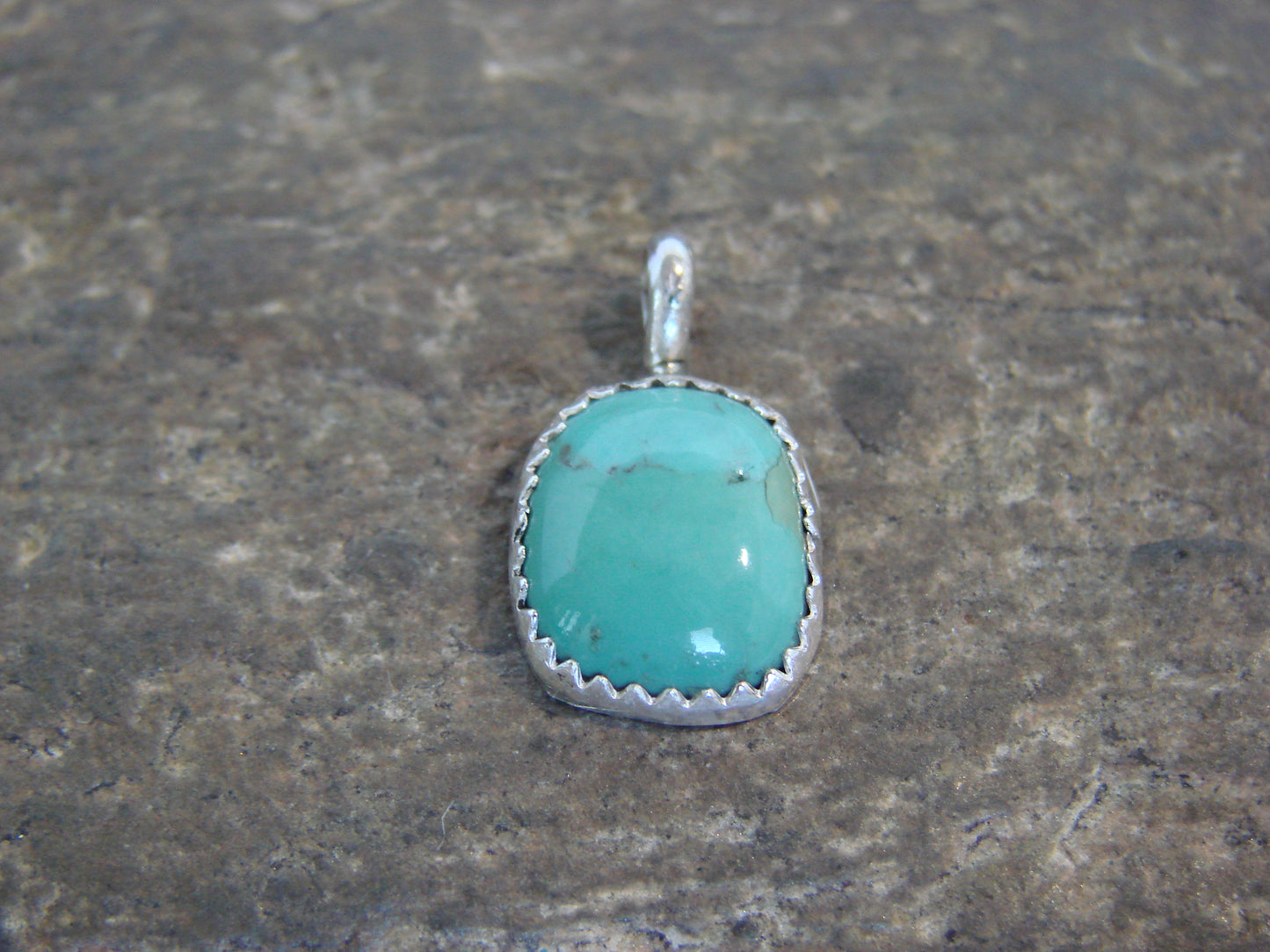 Native American Sterling Silver & Turquoise Pendant - Yazzie
