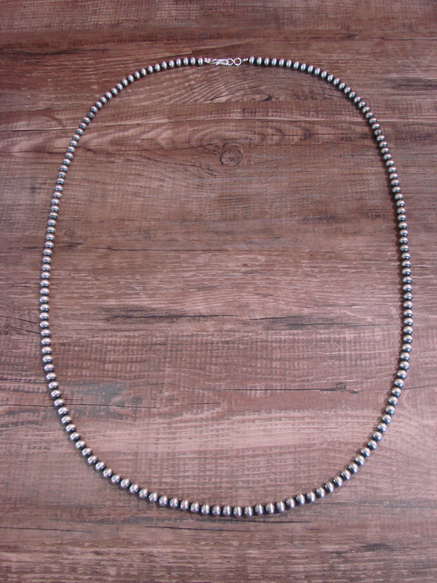 Native American Sterling Silver 30" Navajo Pearl Necklace by I. John