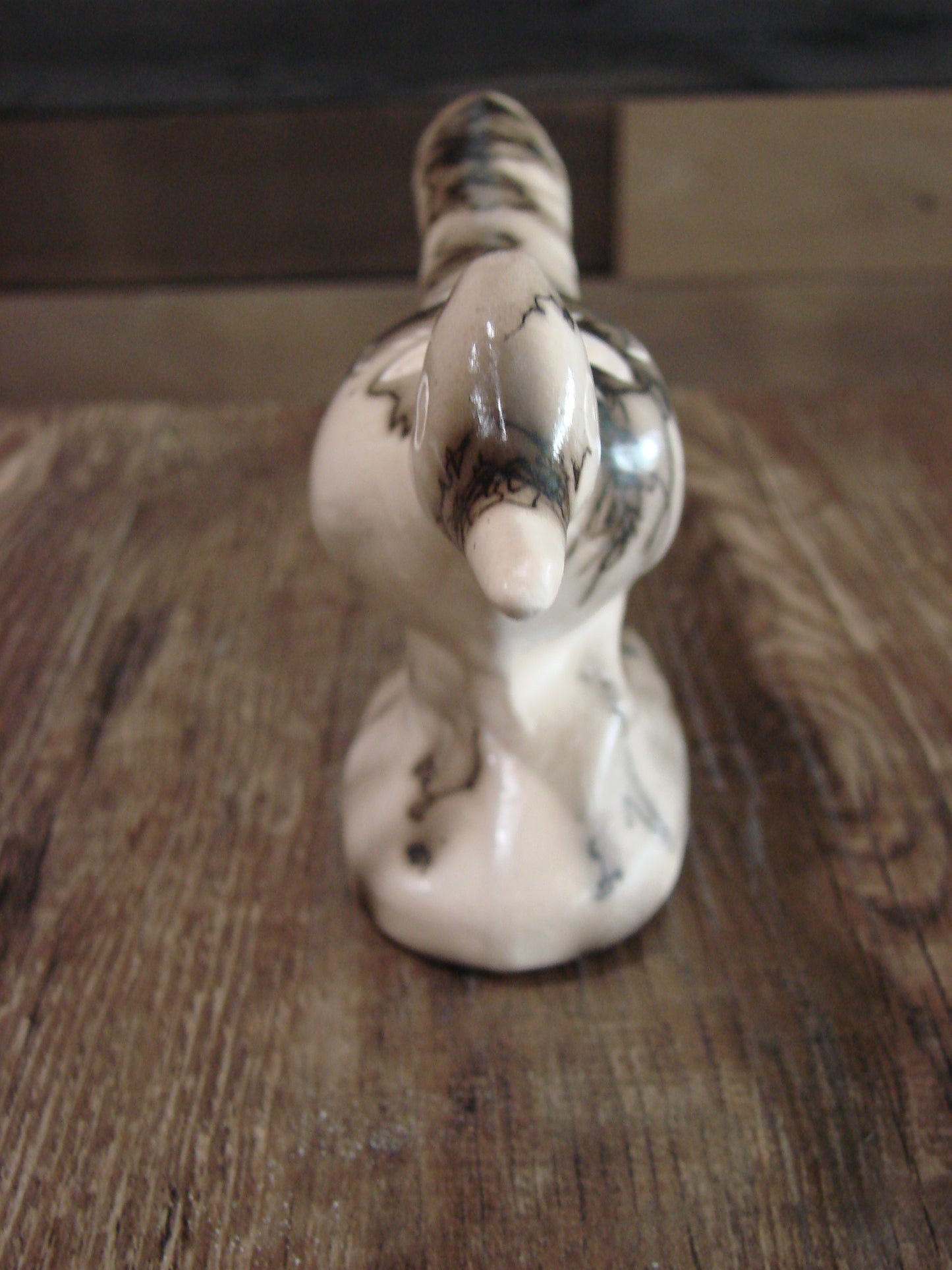 Native American Pottery Horse Hair Road Runner Sculpture by Vail