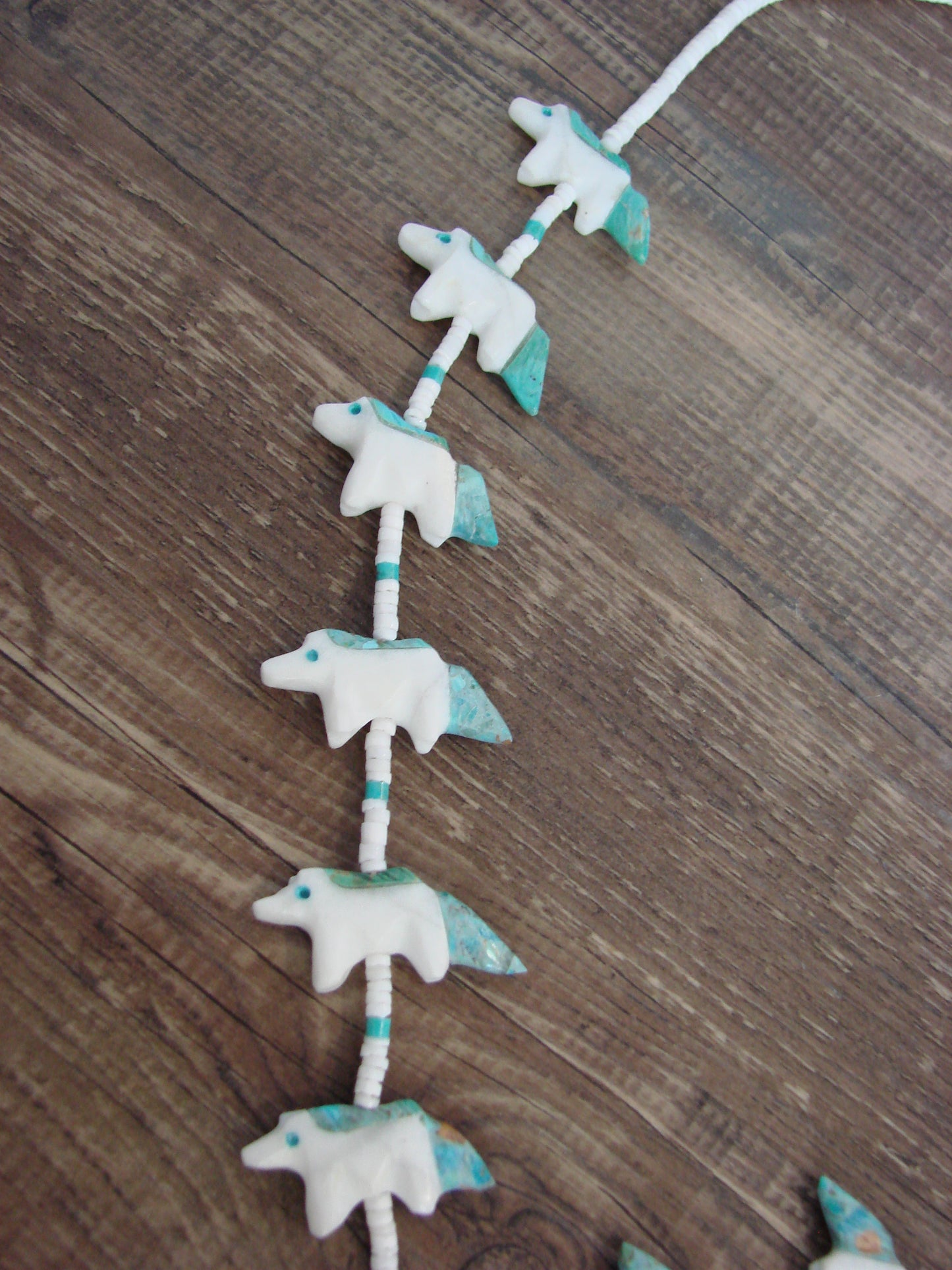 Hand Carved White Marble Horse Fetish Necklace - Mitchell