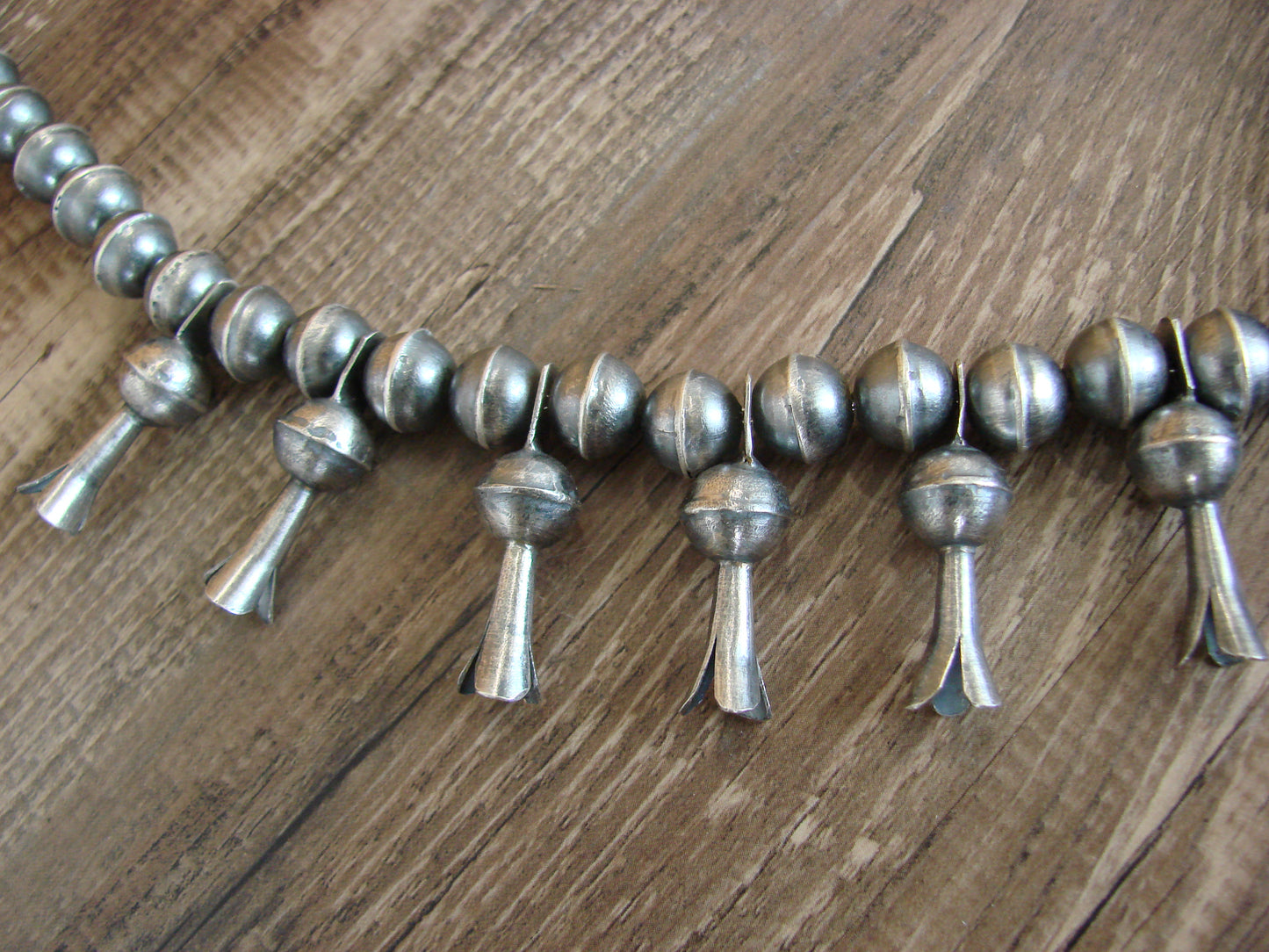 Native American Sterling Silver & Turquoise Squash Blossom Necklace Set by Martin