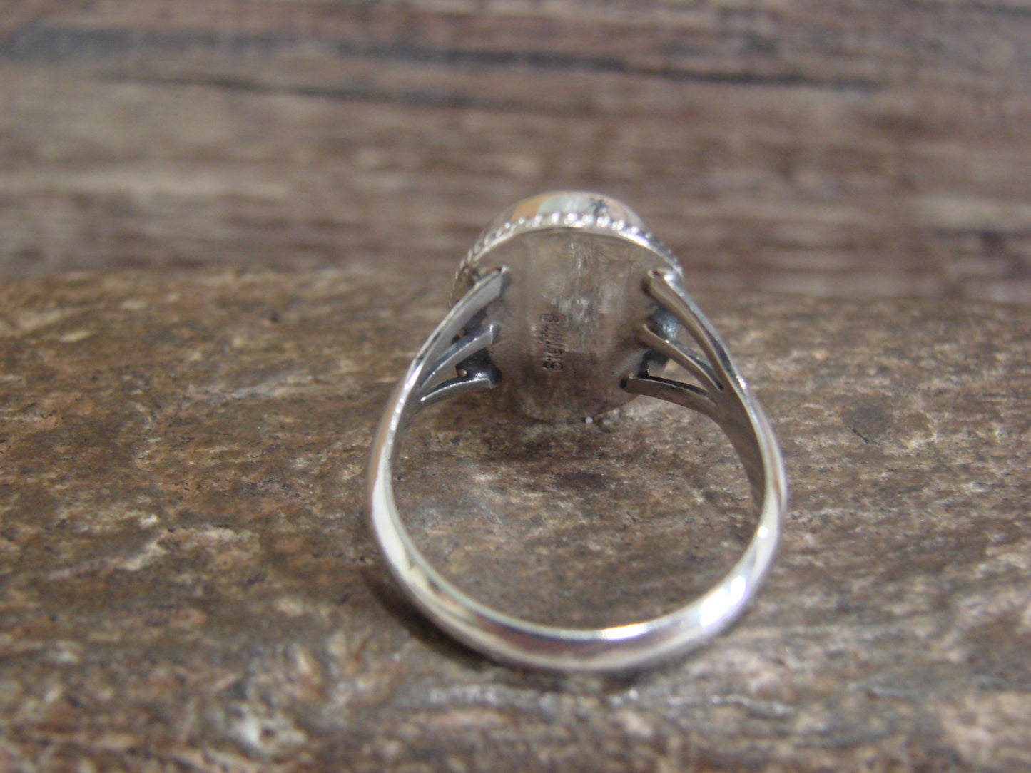Native American Sterling Silver & Sonoran Turquoise Ring by Saunders - Size 8.5