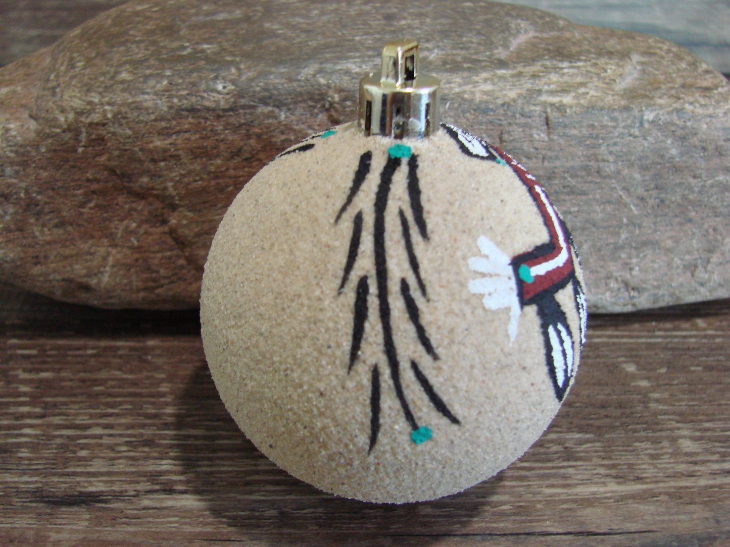 Native American Navajo Indian Sand Painted Ornament - MH