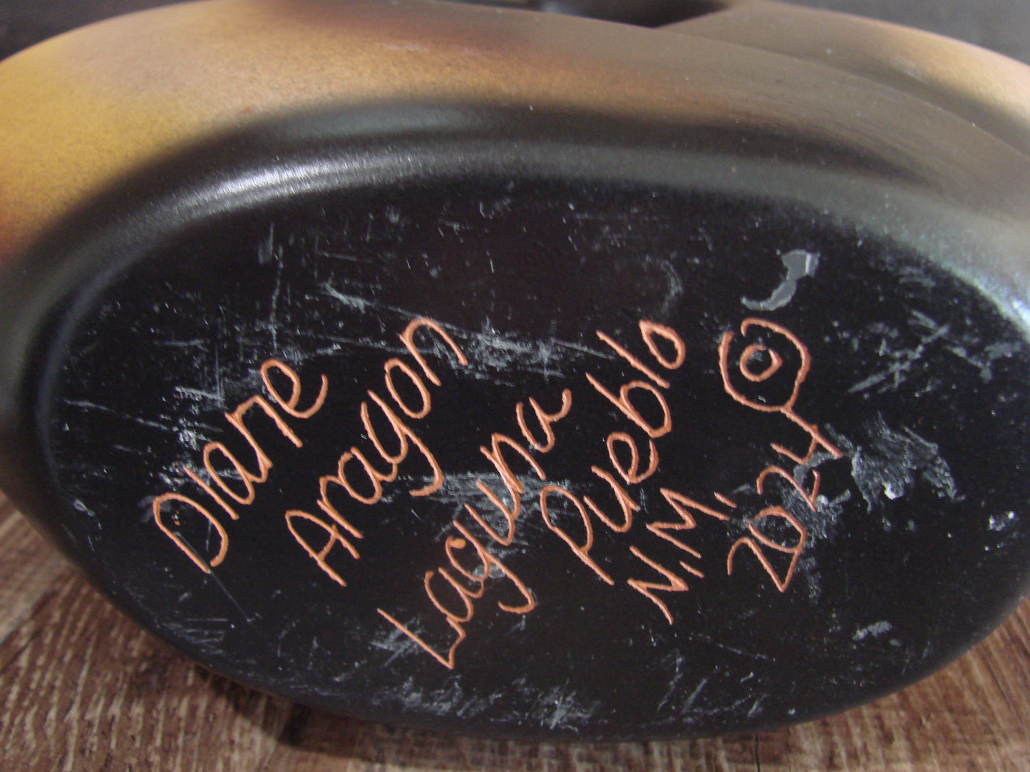 Laguna Pueblo Indian Hand Etched Pillow Pottery by Diane Aragon