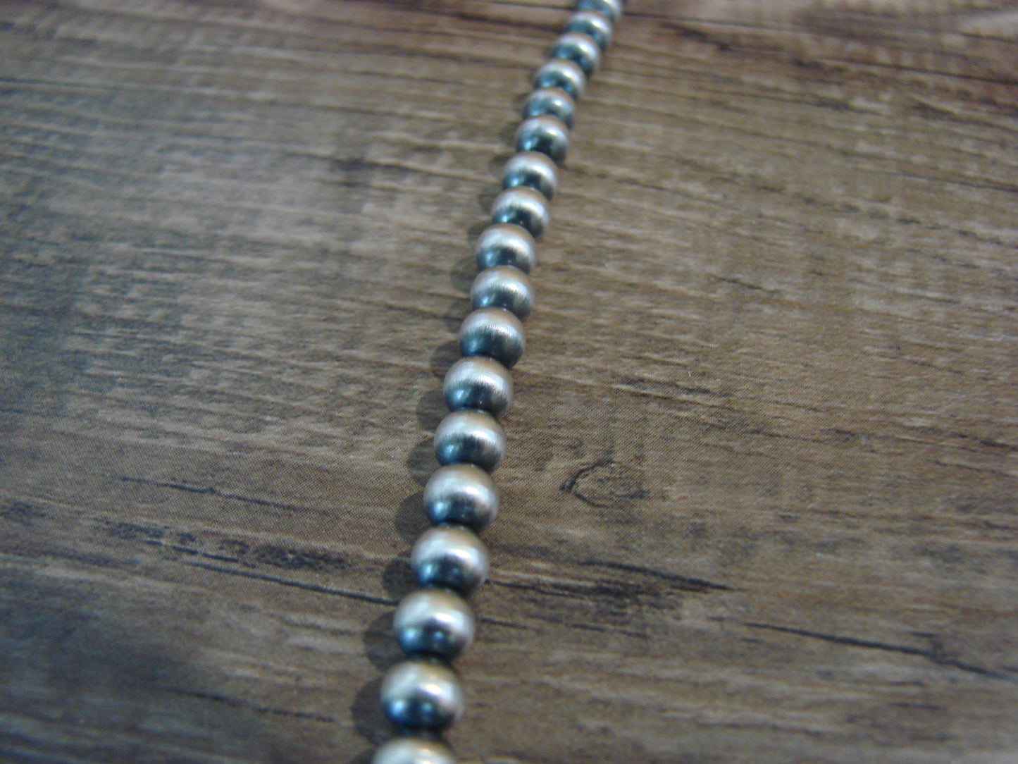 Native American Sterling Silver 30" Navajo Pearl Necklace by I. John