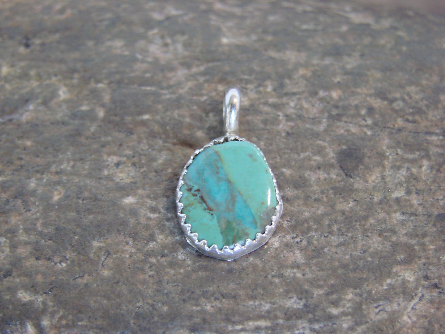 Native American Sterling Silver & Turquoise Pendant - Yazzie