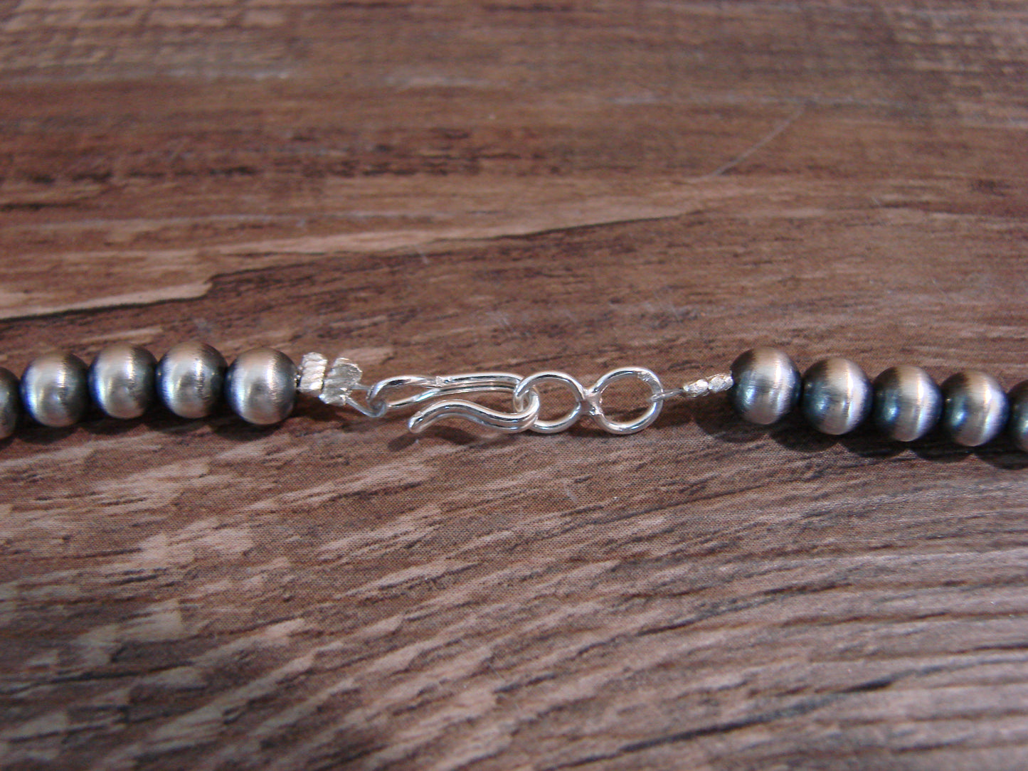 Native American Sterling Silver 30" Navajo Pearl Necklace by I. John