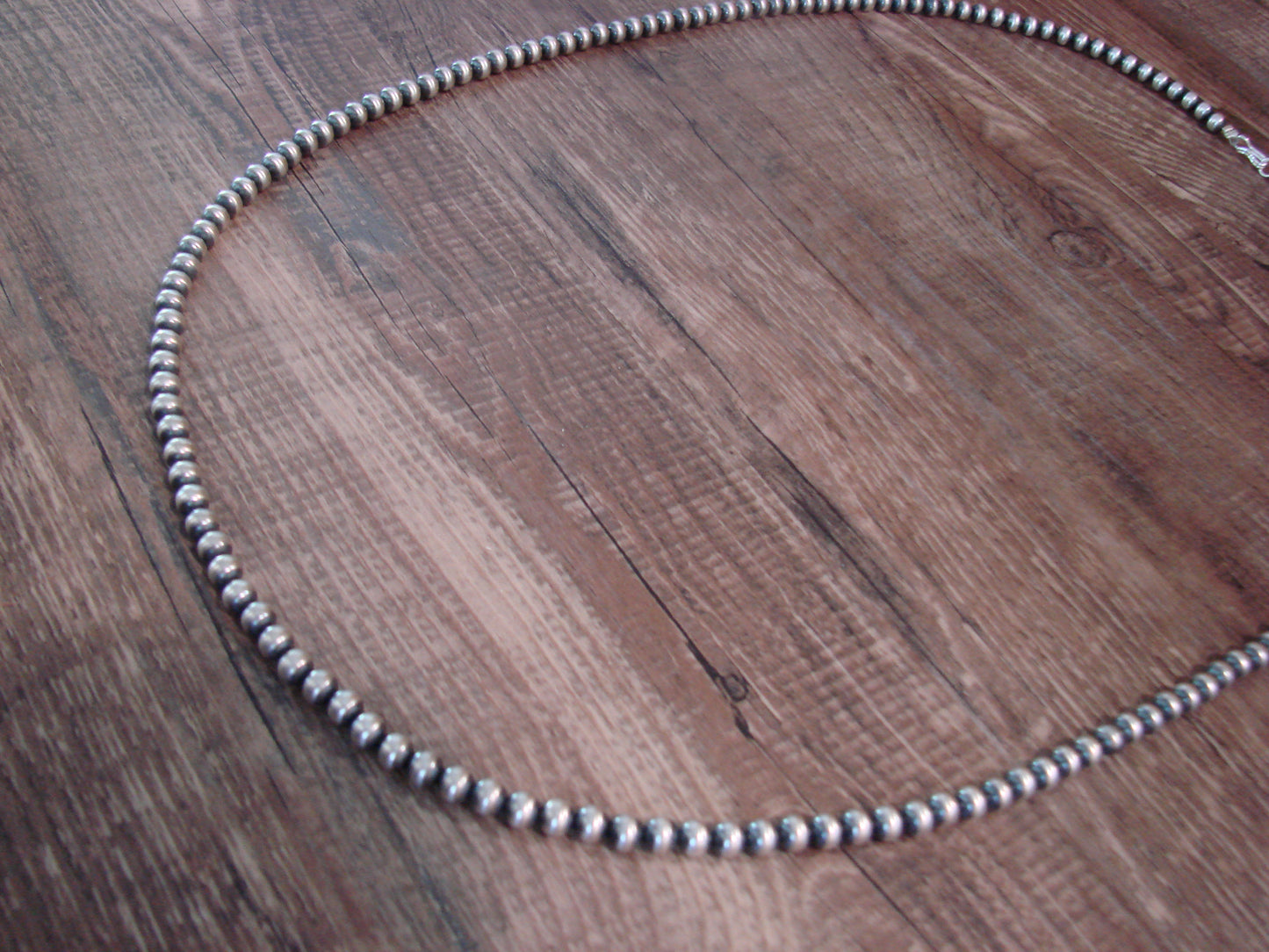 Native American Sterling Silver 30" Navajo Pearl Necklace by I. John