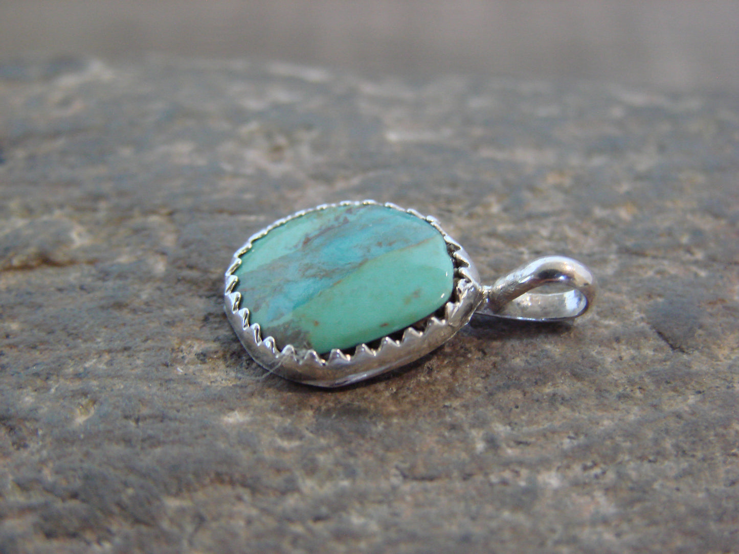 Native American Sterling Silver & Turquoise Pendant - Yazzie