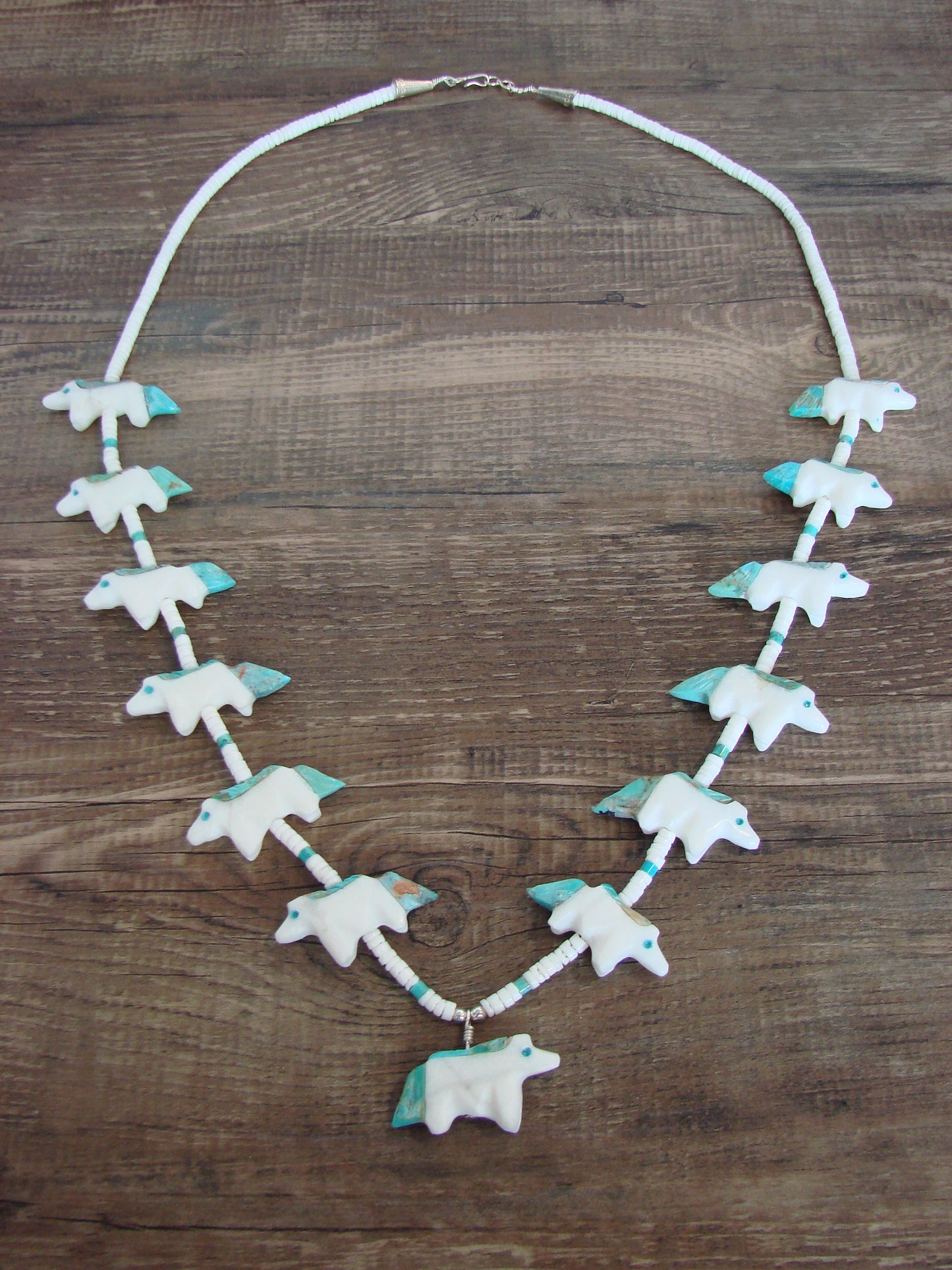 Hand Carved White Marble Horse Fetish Necklace - Mitchell