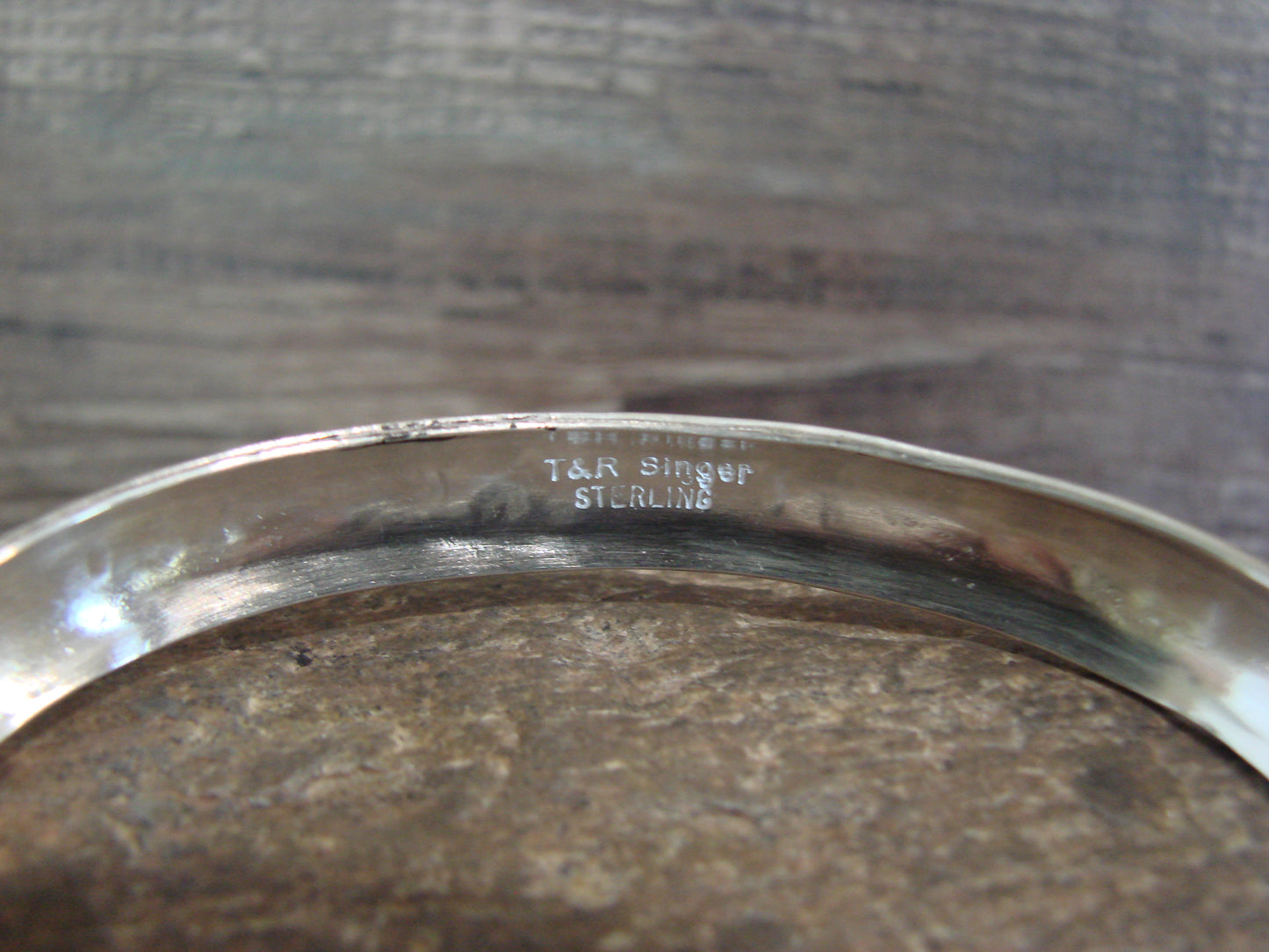Native American Sterling Silver 3/8" Petroglyph Bracelet by Singer