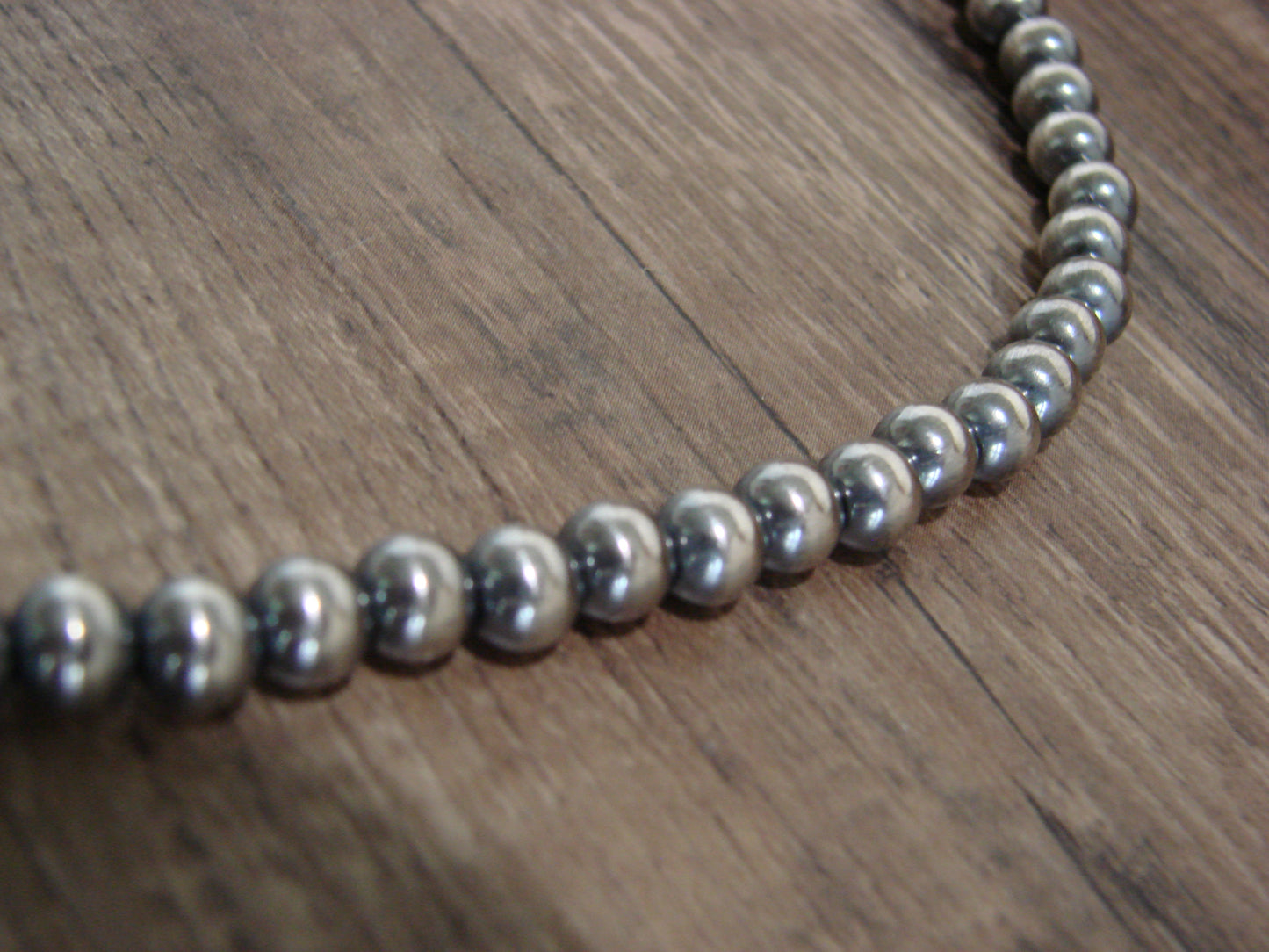 Native American 18" Sterling Silver & Turquoise Navajo Pearl Necklace By Betone