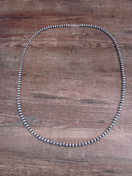 Native American Sterling Silver Navajo Pearl 28" Necklace - Jake
