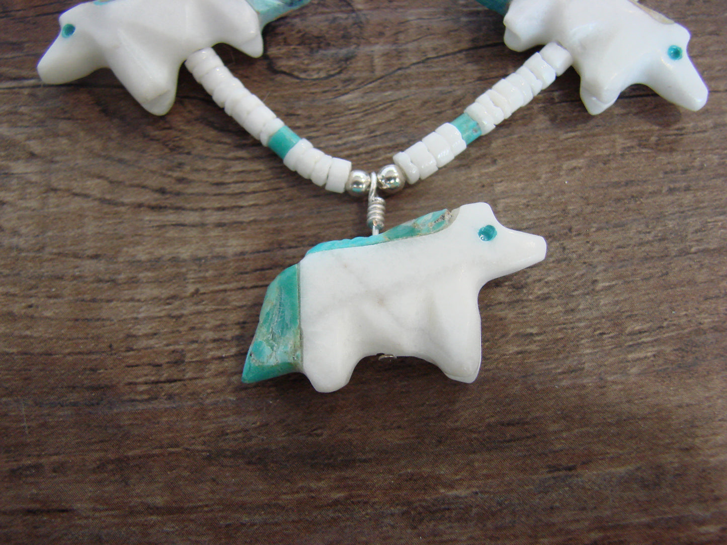 Hand Carved White Marble Horse Fetish Necklace - Mitchell